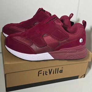 Women's Athletic Shoes - Burgundy